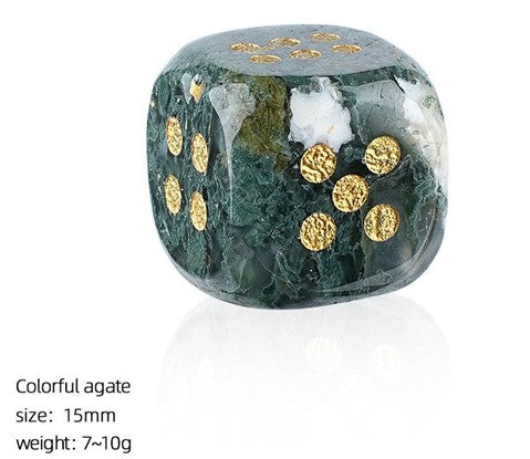 Natural Semi-Precious Gemstone Mahjong Dice – Set of 2