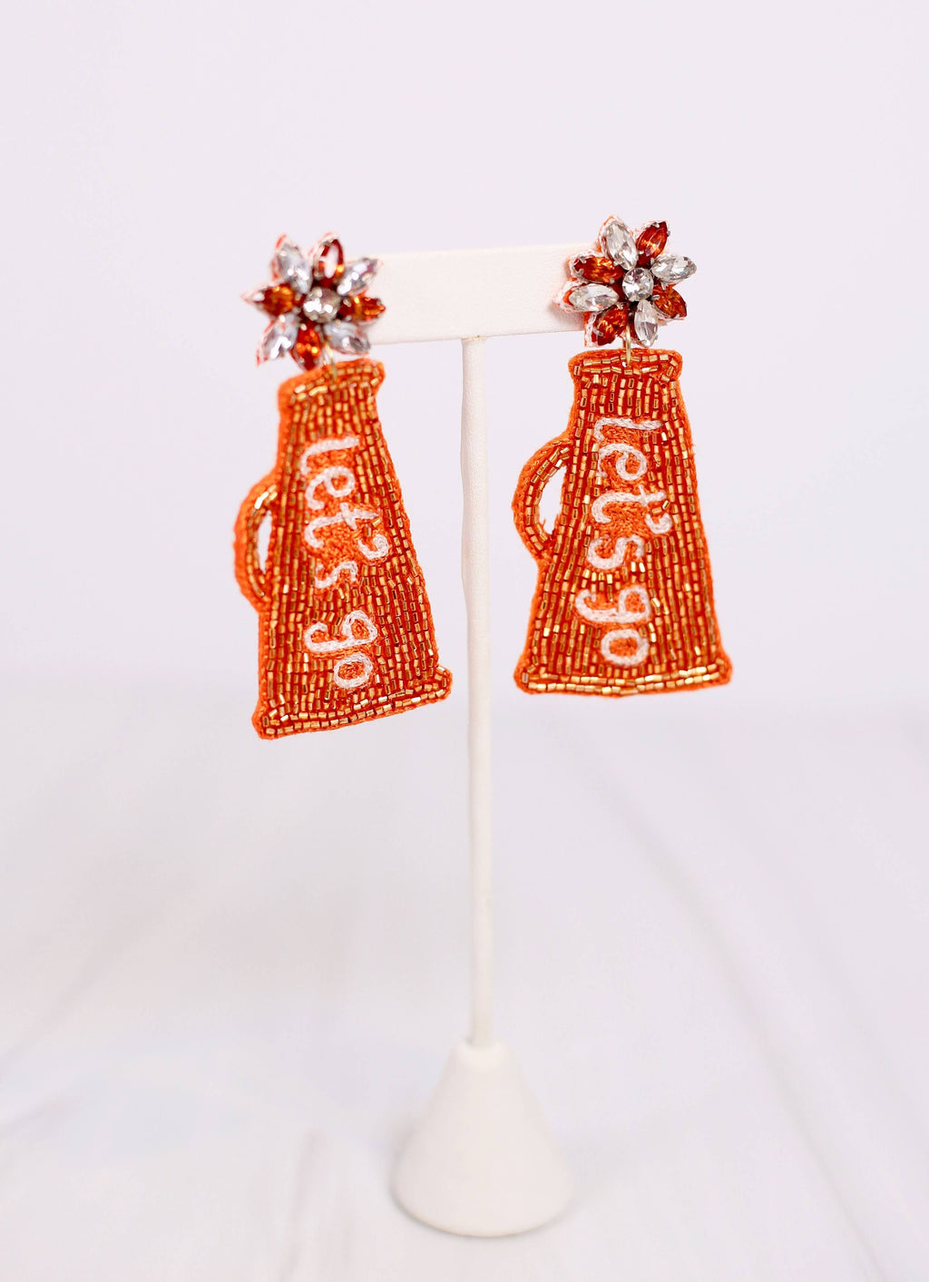 Ultimate Cheerleader Earring Orange/White