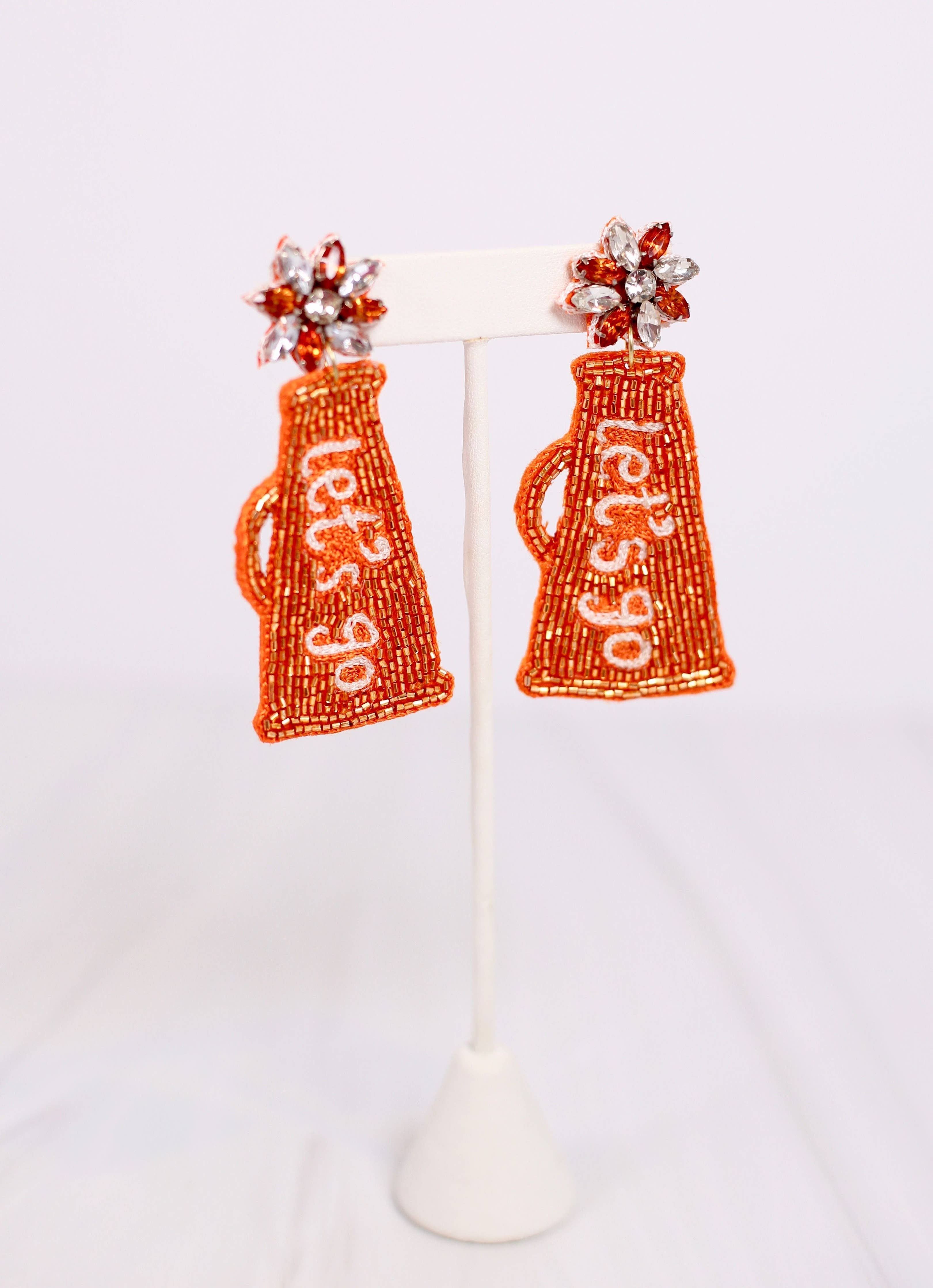 Ultimate Cheerleader Earring Orange/White