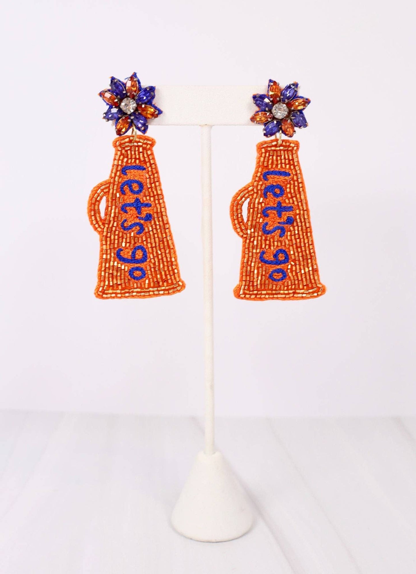 Ultimate Cheerleader Earring Orange/Blue