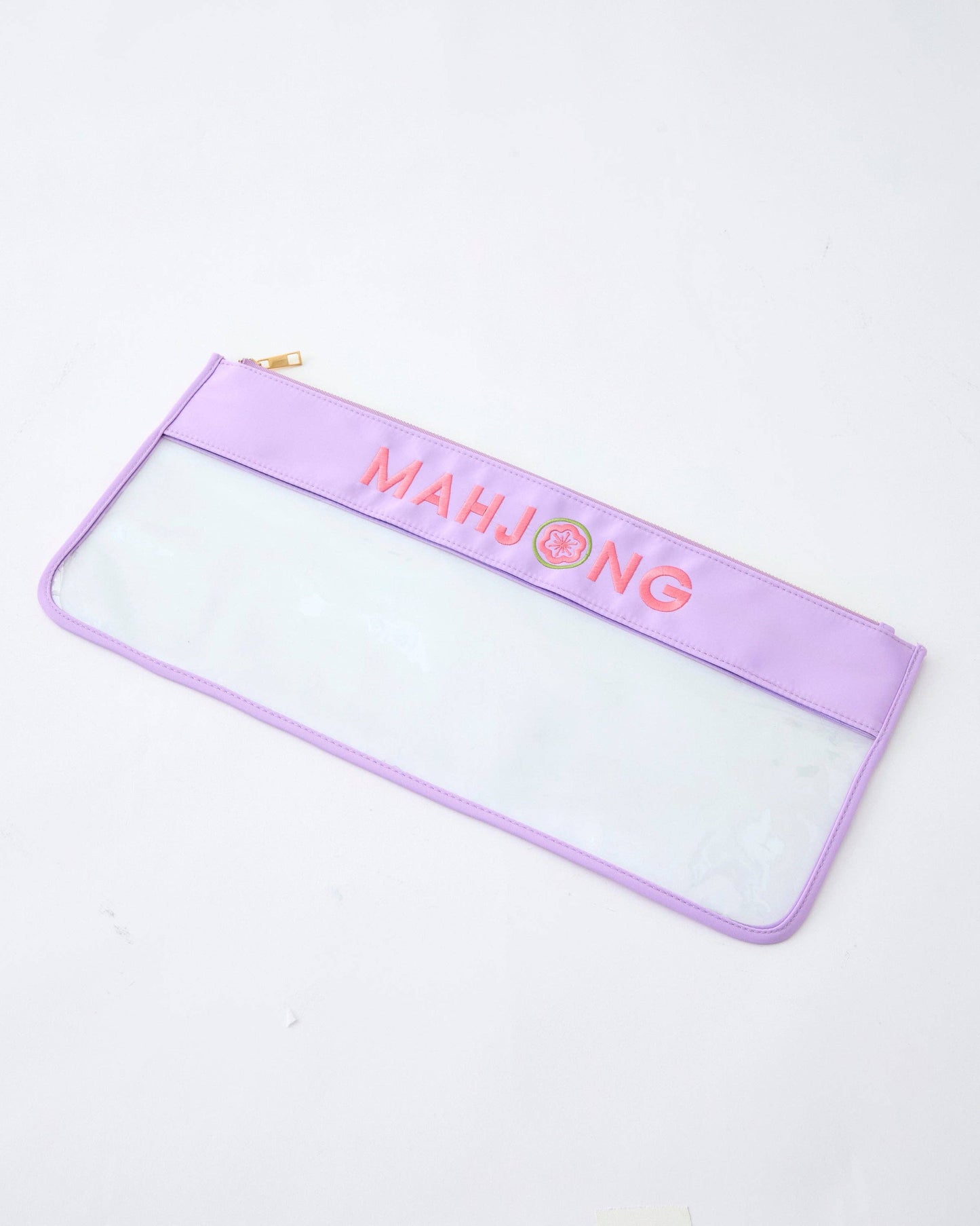 Lilac Stitched Mahjong Bag