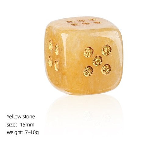 Natural Semi-Precious Gemstone Mahjong Dice – Set of 2