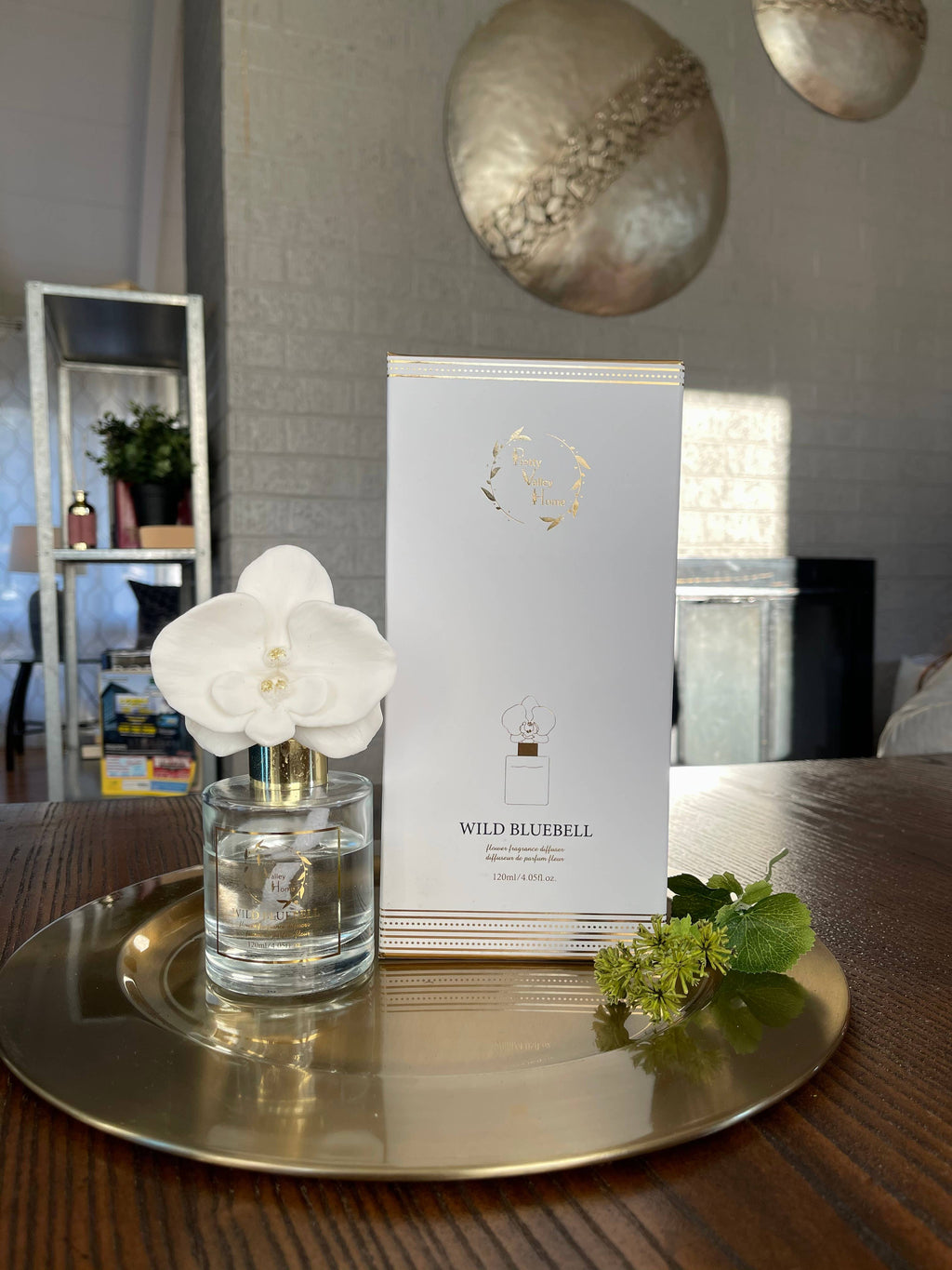White Orchid Golden Flower Diffuser Gift Set