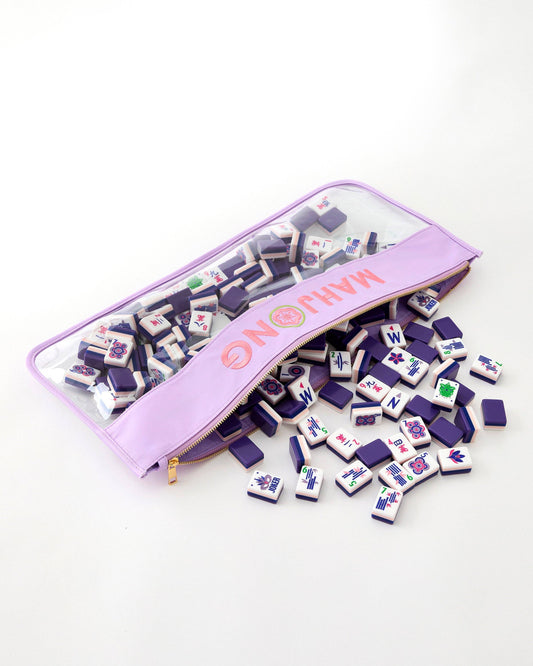 Lilac Stitched Mahjong Bag