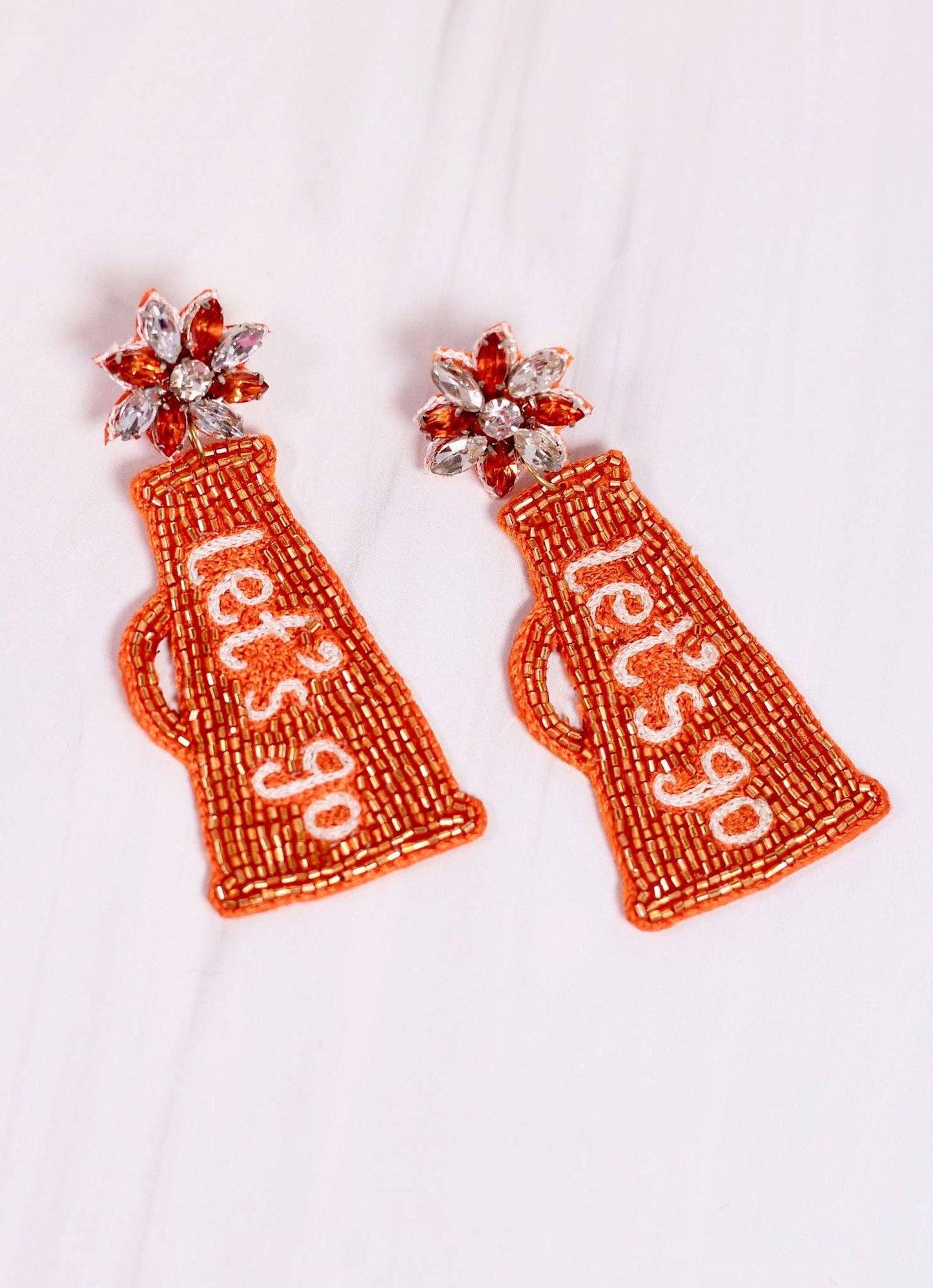 Ultimate Cheerleader Earring Orange/White