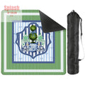 Chinoiserie Staffordshire Preppy Green Blue Striped Mahjong Mat