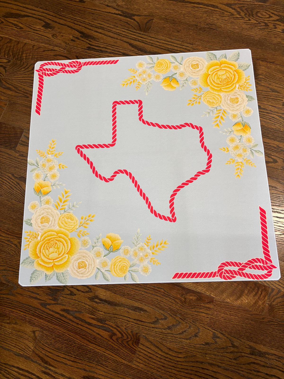 Texas Yellow Rose and Pink Celebration Mahjong Mat