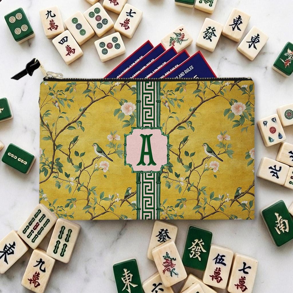 Custom Personalized Mahjong Card and Tile Bag