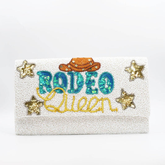 Rodeo Queen Glitter Beaded Statement Clutch Accessory