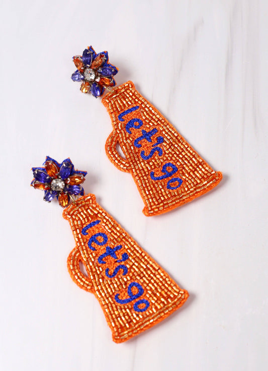 Ultimate Cheerleader Earring Orange/Blue